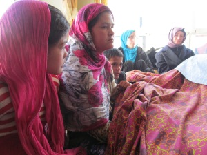 Bereaved Afghan Mother with Beth & Mary